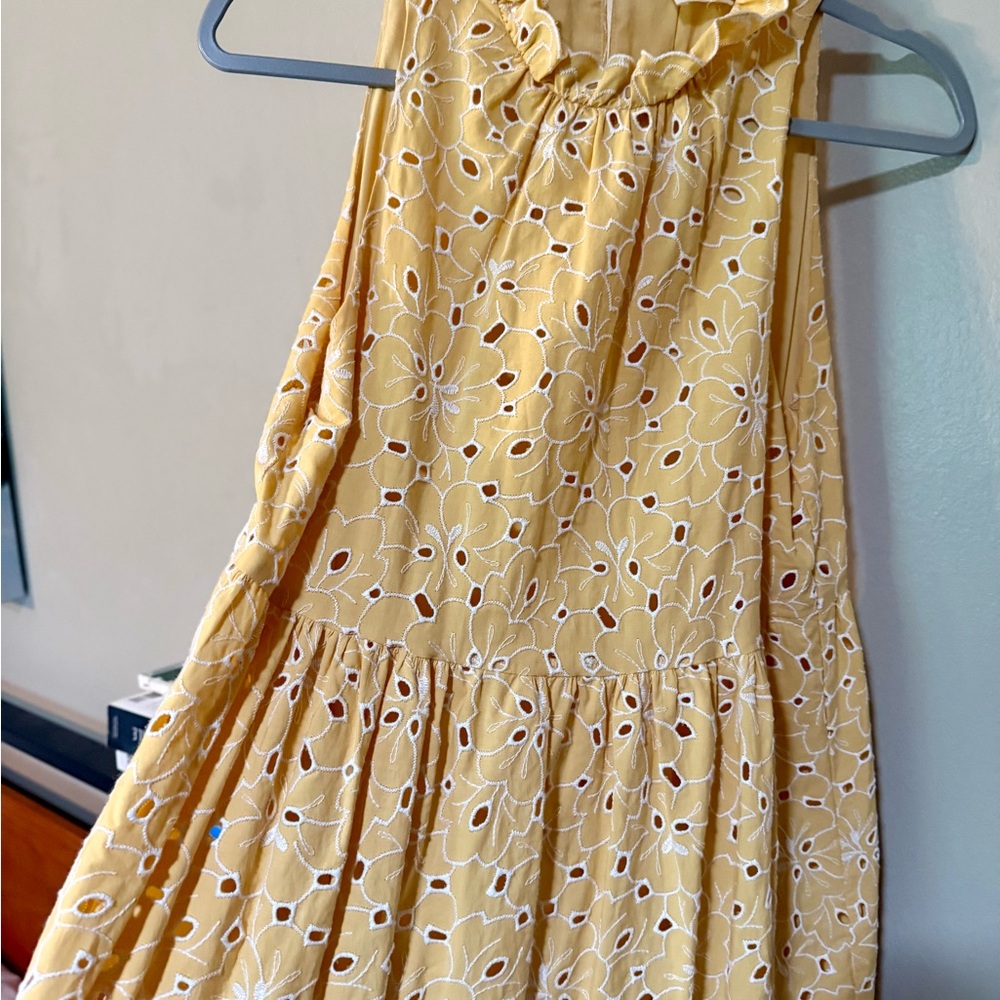 Sézane Yellow Zendaya Eyelet Midi Dress - Picture 8 of 8